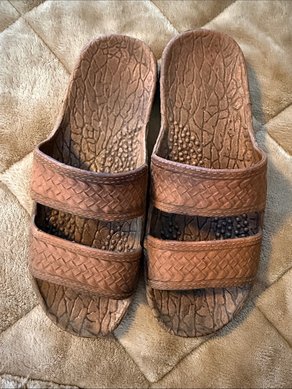 Pali Hawaii Brown Double-Strap Slide Sandals